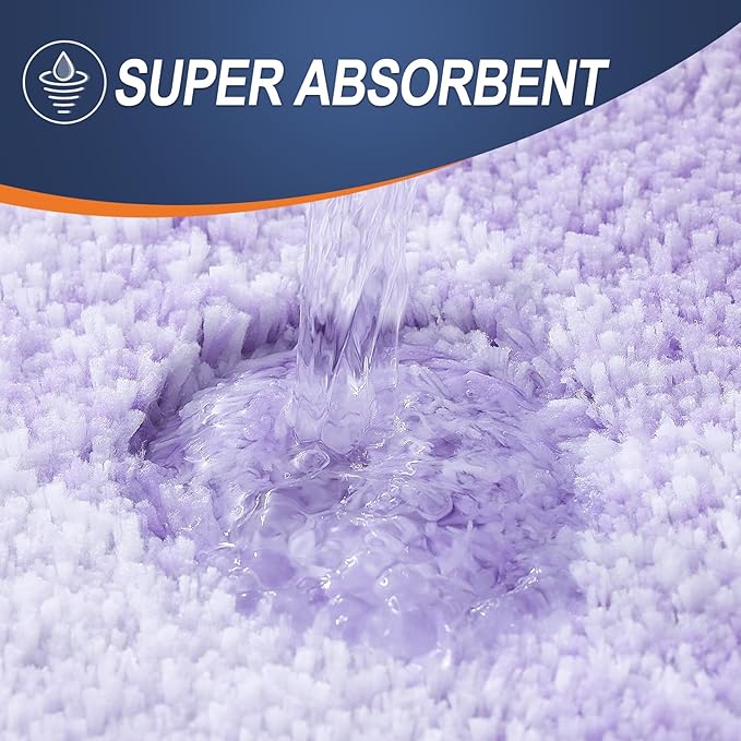 OLANLY Bathroom Rugs Mat 59x20, Extra Soft Absorbent Microfiber Bath Rug, Rubber Backing, Quick Dry, Machine Washable Bath Mats for Bathroom Floor, Tub and Shower, Home Decor Accessories, Light Purple