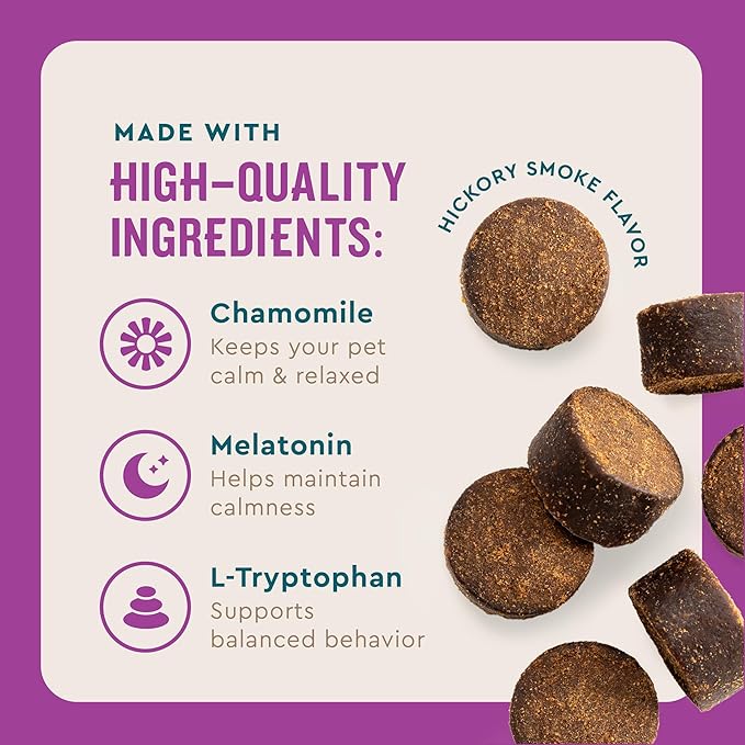 VetIQ Calming Support Supplement, Calming Chews for Dogs Help Manage Stress and Promote Relaxation, Anxiety Relief for Dogs, Made in The USA, 120 Count