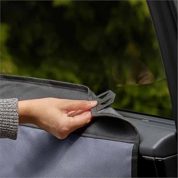 K&H Pet Products Car Door Protector for Dogs, 2 Pack Waterproof Interior Pet Car Door Protector from Dog Scratching, Stay Put Cover Design, Fits Most Vehicles, Washable - 27 x 19in Gray