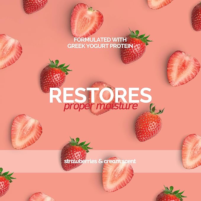 Bark2Basics Strawberries & Creme Greek Yogurt Protein Rich Dog Shampoo, 1 Gallon - All Natural Ingredients, Feeds Protein To Follicles, Restores Moisture, Repairs and Nourishes