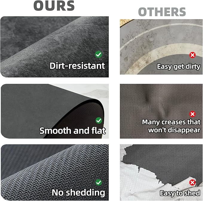 Toilet Rug, Thin Toilet Rugs U Shaped Washable Non Slip Absorbent Quick Dry Low Pile Toilet Mat, 20"x24" U Shape Dark Grey