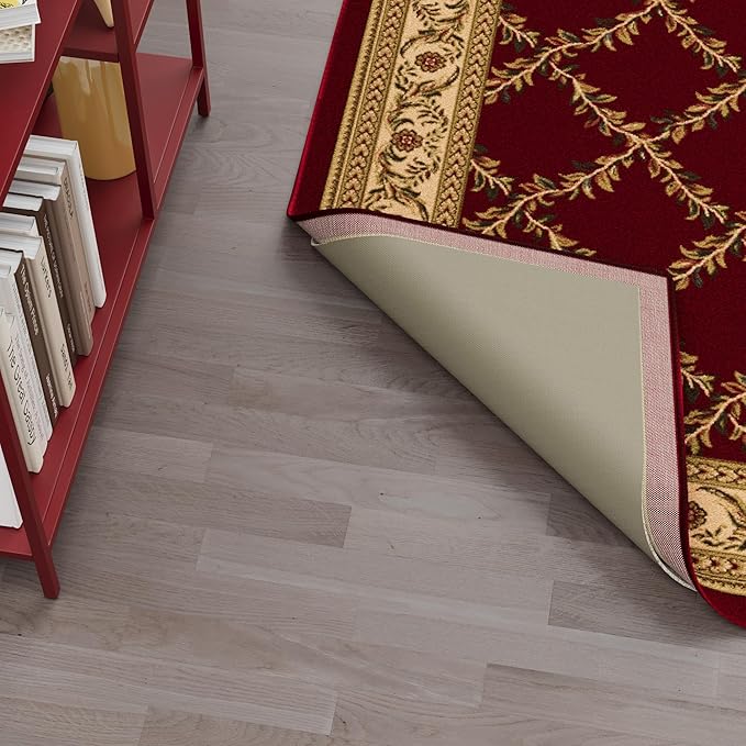 Ottomanson Non Slip Rug Pad Grip 3x15 1/8 Thick, Protection for Any Flooring Surface, Keep Your Runner Rug and Area Rugs in Place, 2'7" x 15', Beige