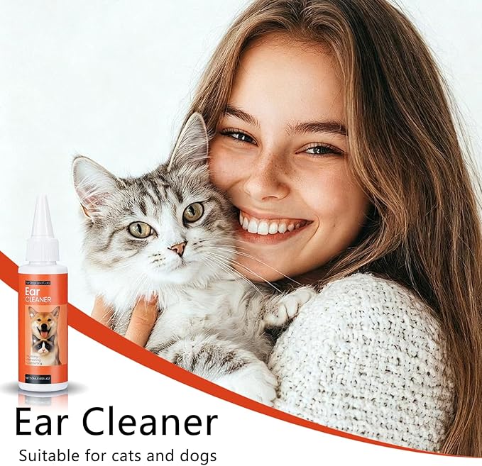 FlowFish Pet Ear Cleaner for Dogs Ear Infection Treatment, No-irritating Dog Ear Cleaner Solution for Treat Dog Ear Infection at Home with Gentle Caring [1.69 FL.OZ]