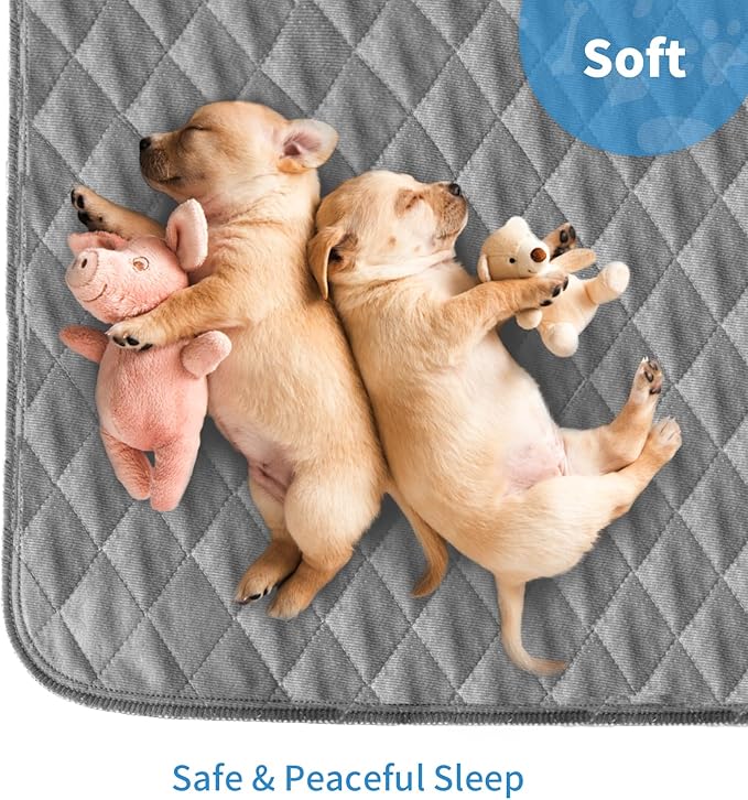Washable Reusable Dog Pee Pads, 34"x52" Absorbent & Waterproof Puppy Training Pad for Crate, Playpen & Carpet, Large Potty Pads for Dogs, Cats & Small Pets