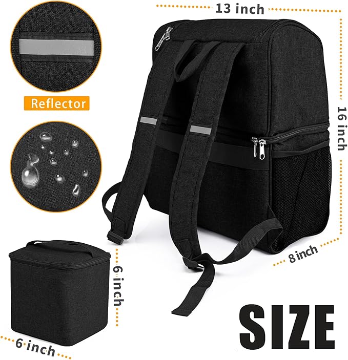 Txinrbaod Dog Travel Bag for Supplies with Food Container Bag Dog Travel Backpack for Hiking Overnight Camping Trip Black