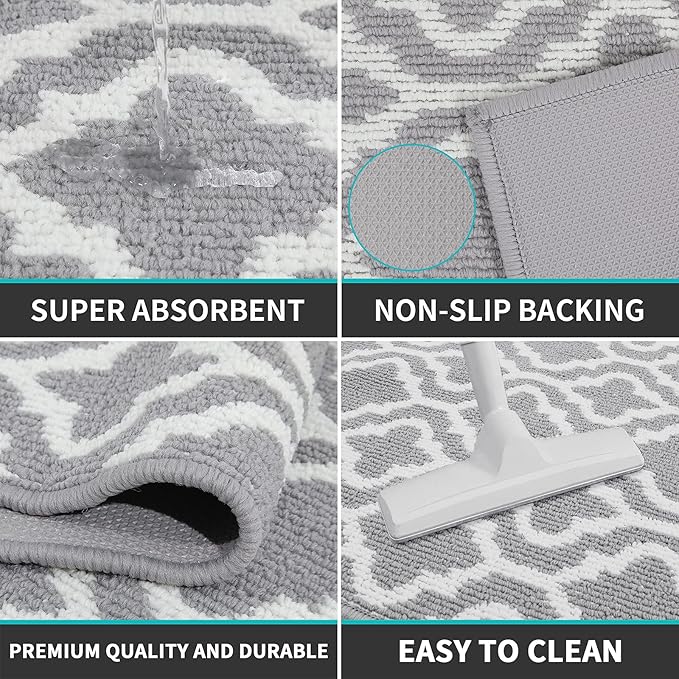 HEBE Indoor Door Mat 32"x48" Non Slip Front Door Welcome Mats Washable Shoe Mats Dirt Trapper for Entryway Low Profile Kitchen Carpet for Entrance Hallways Entrance Mat for Dogs