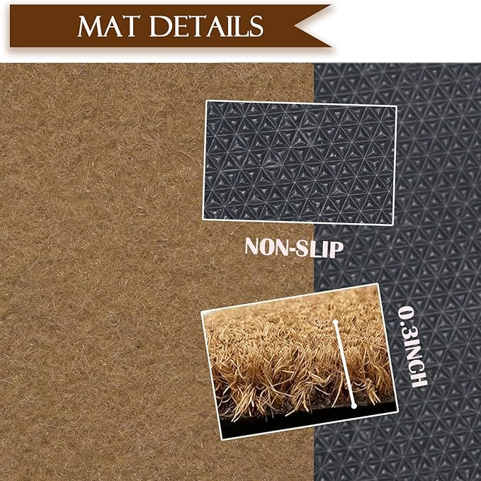 Funny Welcome Doormat Leave Your Shoes and Worries at The Door Mats Outdoor Indoor Doormat for Porch Front Door Entryway 30"(W) X 17"(L)