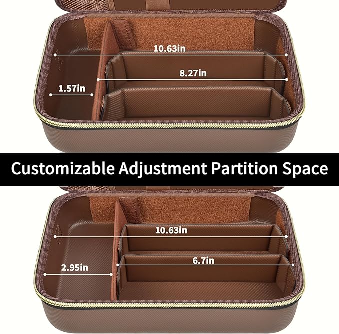 casmilee Barber Case for Hair Clippers Cutting Supplies, Trimmer Accessories Organizer for Wahl/for Ufree/for Andis Men Women Razor Grooming Kits, for Oneisal Dog Shaver- Travel Bag Only (Brown)