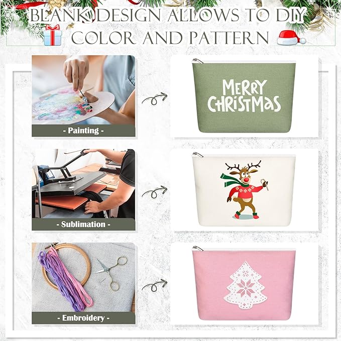 Reginary 10 Pcs Valentines Canvas Makeup Bags Bulk for Women Travel Toiletry Cosmetics Bags Blank DIY Pencil Pouch, Gift for Valentines Patrick's Day Wedding Bridal Shower Coworker(Macaron Color)