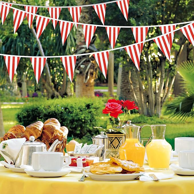 BEISHIDA 100ft 48pcs red white Checkered Racing Pennant Flags Banner,Reusable Bunting String Triangle Flags,New year Party Decoration,Kids Birthday,Indoor and Outdoor Events