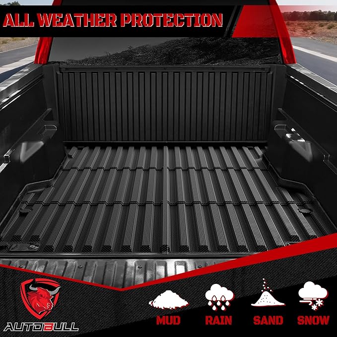 Truck Bed Mat Bed Liner Fit for Toyota Tundra Accessories CrewMax 2022-2026 5.5FT (Not Fit Drop-in Liners), Vehicle Truck Bed Liner Custom Fit All Weather Protection TPE Pickup Car Bed Mat