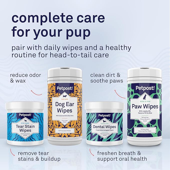 Petpost | Oatmeal & Chamomile Dog Shampoo. Soothes Dry, Sensitive Skin, Moisturizes & Softens Coat with Aloe & Yucca. 16 oz