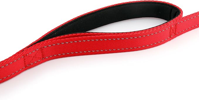 Primal Pet Gear Dog Leash 6ft Long,Traffic Padded Two Handle,Heavy Duty,Reflective Double Handles Lead for Control Safety Training,Leashes for Large Dogs or Medium Dogs,Dual Handles Leads(Red)