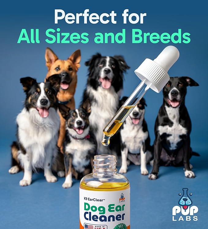 Ear Clear, Natural Dog Ear Cleaner and Infection Treatment for Dogs, Dog Drops for Itching, Irritation, & Wax Build-Up, 2-Pack