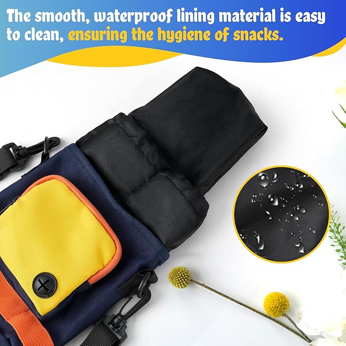 Dog Treat Pouch, Treat Pouch for Pet Training, Dog Treat Bag,Training Treat Pouch, Dog Training Pouch with Shoulder Strap& Waist Belt, Puppy Training Treat Holder Bag for Daily Walking, Park Training