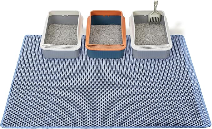 Cat Litter Mats-Extra Large 47''x36'' Litter Trapping Mat for Cat-XXL Litter box Matt for Floor-2 Layer Catcher Rug for Pet kitty Litterbox-Waterproof Urine Proof,Non-Slip