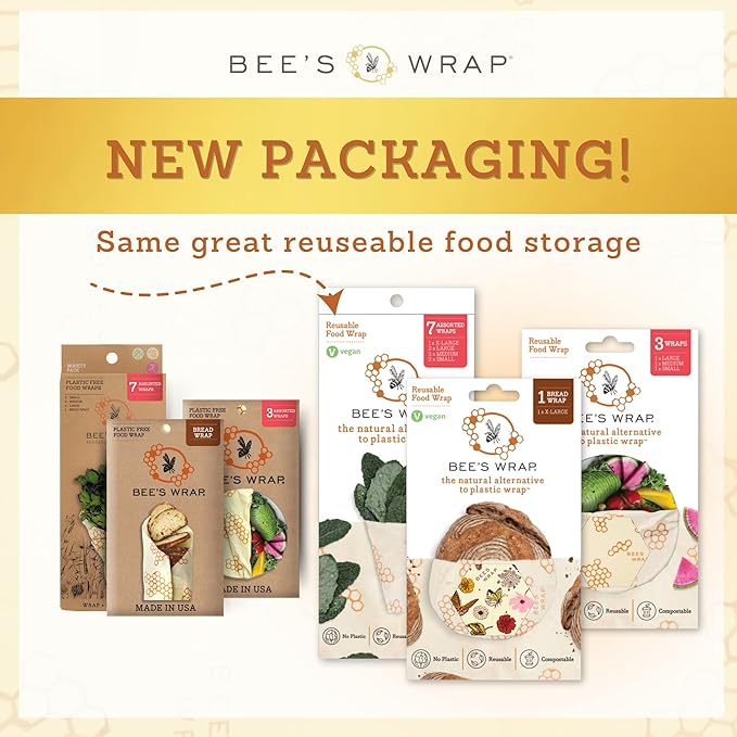 Bee's Wrap Beeswax Wraps for Food - Cut to Size 14x52" Wax Paper Roll - Made in USA Reusable Waxed Paper & Bowl Covers - Organic Eco-Friendly Alternative to Aluminum Foil, Mushroom Magic
