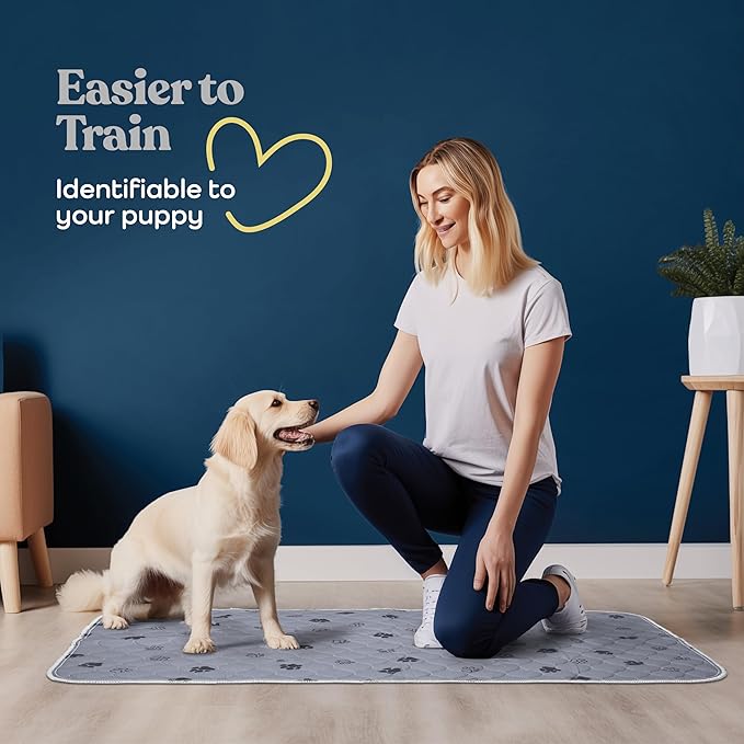 Super Absorbent Washable Pee Pads for Dogs - 2-Pack Superior Reusable Puppy Pads Pet Training Pads –100% Waterproof Dog Pee Pad Protects Against Urine Leakage Non-Slip Grip Prevents Slipping& Bunching