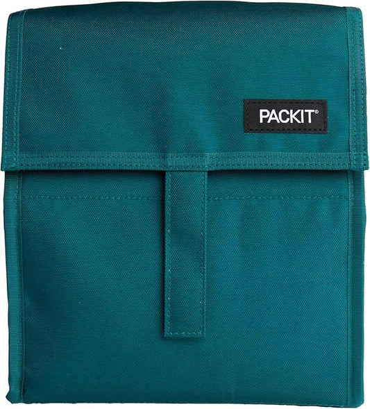 PackIt® Freezable Lunch Bag, Deep Teal, Built with ECOFREEZE® Technology, Foldable, Reusable, Zip and Velcro Closure with Buckle Handle, Designed for Work Lunches and Fresh Lunch On the Go