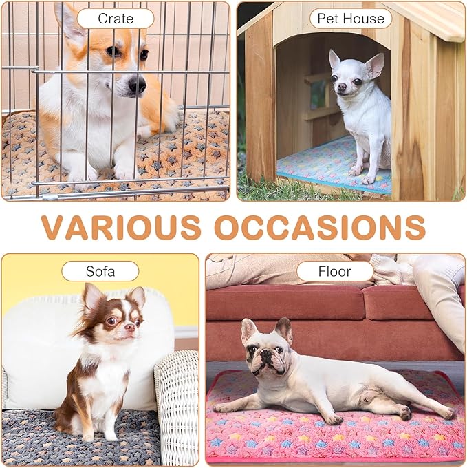 Clysee 4 Pack Self Heating Cat Bed Cat Self Warming Pad with Removable Cover Extra Warm Thermal Pet Pad Washable Pet Crate Mat Anti Slip Kennel for Indoor Outdoor Pets (Small Star,16 x 20 Inches)