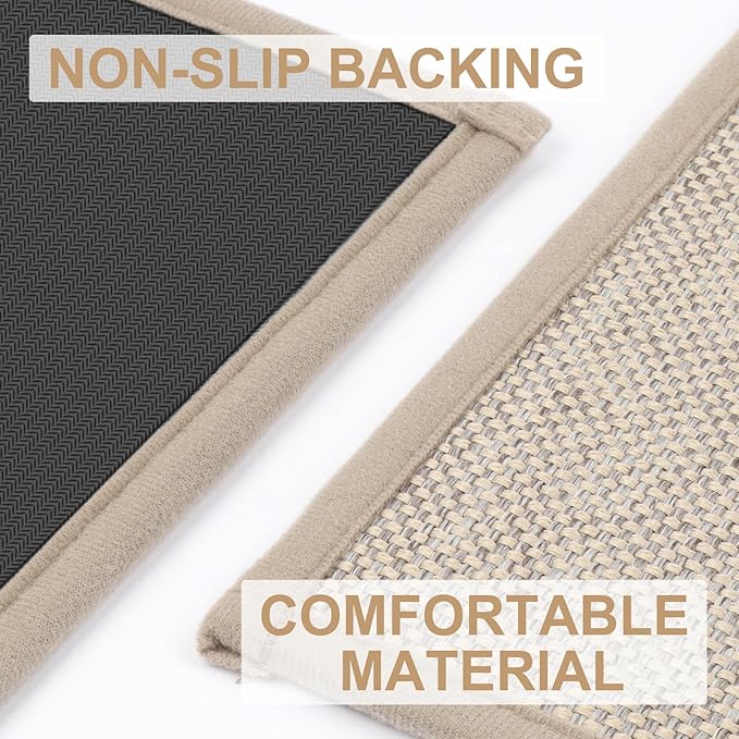 LEKEEPGO Door Mat 36"x59", Non Slip Door Mat Indoor Entrance, Rubber Backing Front Indoor Door mats Washable Absorbent Low-Profile Doomat Large Entryway Entry Resist Dirt Inside Door Mats, Khaki