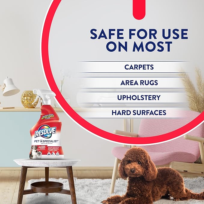 Resolve Pet Specialist Stain & Odor Remover Spray – Pet Stain and Odor Remover, Carpet Cleaner Solution for Dog and Cat Urine, 22Fl Oz