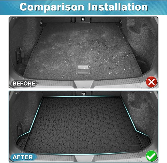 Mixsuper Cargo Liner for Volkswagen ID.4 2021-2025 2026, Cargo Mat for VW ID4 Accessories, All Weather Trunk Liner Rear Trunk Mat Black