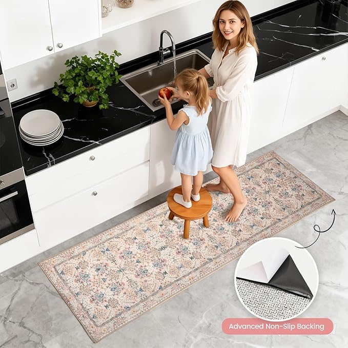 Kitchen Rug Set 3Pcs, Boho Rug Sets Non Slip Washable for Floor Thick Farmhouse Kitchen Decor Runner Rugs for Kitchen, Entryway，Laundry, Hallways 20''x32''+20''x48''+20''x59