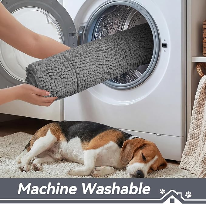Bcoimo Super Absorbent Dog Door Mat, 36"*24" Anti Slip Mat for Muddy Paws, Pet Rugs for Dirty Paws Washable That Absorbs Moisture and Dirt, for Dog Cage and Pet Resting Carpet