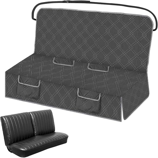 Dog Car Seat Cover for Bench Seat No Headrest, Most Vintage Car and Classic Truck Bench Seat, 600D Oxford Scratch Proof Nonslip Pickup Waterproof Pet Bench Seat Cover
