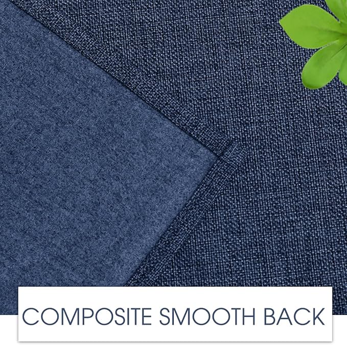 Joywell Linen Armrest Covers for Living Room Anti-Slip Sofa Arm Protector for Dogs, Cats, Armchair Slipcover for Recliner with 4 Pockets for TV Remote Control, Phone, Set of 2, Navy