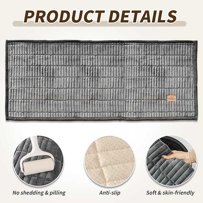 PJLZJFBY Couch Covers for Dogs, Velvet Dog Couch Cover, Pet Couchs Covers for Loveseat, Couchs Protector for Dogs, Sofa Cover for Pets Washable(1PC, Dark Grey, 27.5"×59", 2 Seater)