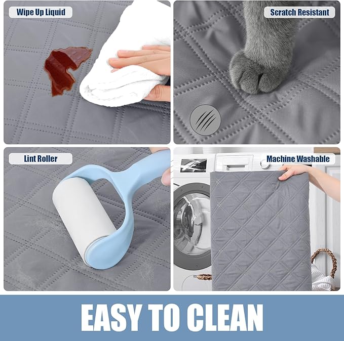 Smiry Waterproof Dog Bed Cover Pet Blanket, Soft Washable Dog Blanket for Furniture Bed Couch Sofa Reversible, Checkered (40"x90", Grey/Dark Grey)