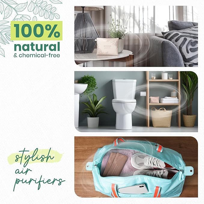 Roonin Activated Charcoal Odor Absorber For Home - Shoe Deodorizer Insert - Closet Freshener Odor Eliminator - Shoe Odor Elimination - Air Purifier For Car (5-pack)