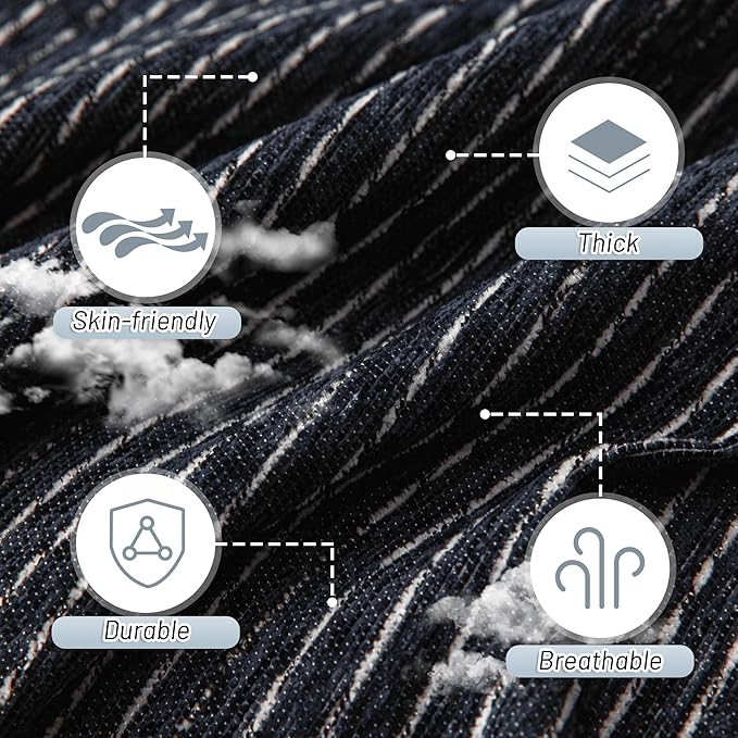 MYSKY HOME Boho Couch Cover Navy Sofa Covers with Tassel Farmhouse Sofa Slipcover Simple Couch Protector for Dogs Chenille Sectional Couch Covers L Shaped Couch Cushion Covers, 71"x 134"