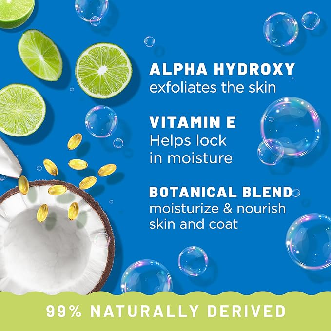 TropiClean Deshedding Dog Shampoo, Fast-Acting Shedding Control & Coat Softener, Puppy Safe, Made in USA, Lime & Coconut Scent, Cat Friendly, 20oz.