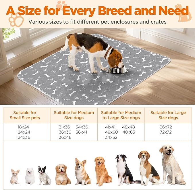 Washable Pee Pads for Dogs, 2Pcs Reusable Puppy Pads , Absorbent Dog Training Pads,100% Waterproof Non-Slip Whelping Pad Dog Playpen Indoor Cage Pad Couch Cover,Pet Supplies 31x36