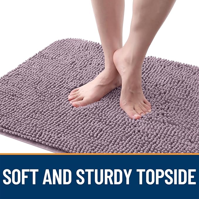 OLANLY Dog Door Mat for Muddy Paws 70x35, Absorbs Moisture and Dirt, Absorbent Non-Slip Washable Doormat, Quick Dry Chenille Mud Mat for Dogs, Entry Indoor Entryway Carpet for Inside Floor, Deep Plum