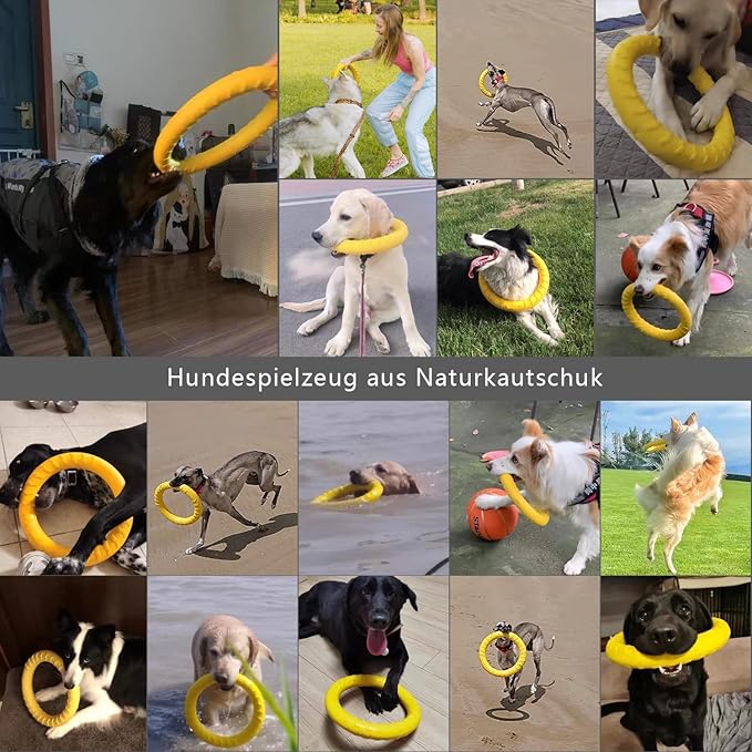 XL Large Indestructible Dog Toys, Dog Chew Toys for Aggressive Chewers,Flying Discs for Medium/Large Breeds. Floating Dog Ring Toys for Throwing, Catching, Grabbing. (12 Inch)