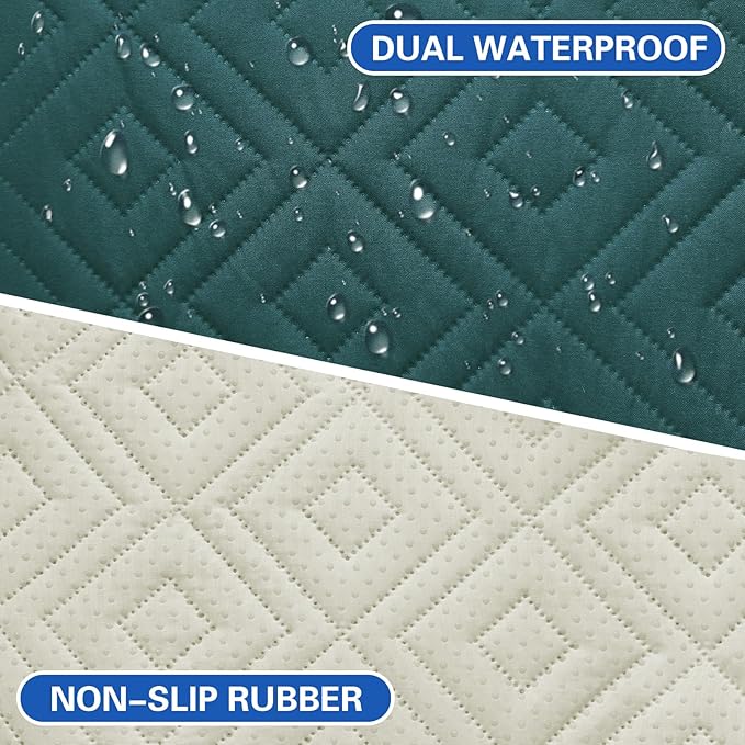 2026 Waterproof Bed Sofa Blanket (68"x82") Comfy Couch Sofa Mat for Dog Pets with Anti-Slip Back, Universal Incontinence Lightweight Liner Pad for Furniture Car Picnic etc Durable Washable, Teal Green