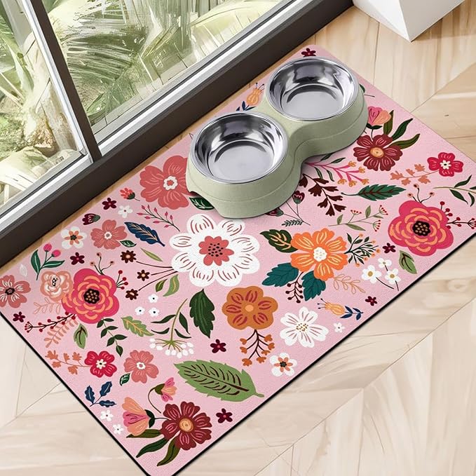Dog Food Mats for Floors, Absorbent Dog Bowl Mat for Food and Water Dispenser Mat, Quick Dry Cat Food Mat Pet Supplies