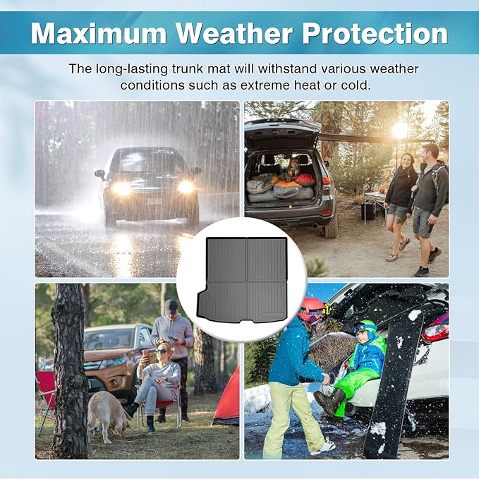 Mixsuper Custom Fit Cargo Liner for Volvo XC90 2016-2025, Trunk Liner for XC90 Accessories All Weather Cargo Mat Behind 2nd Row Anti-Slip Black