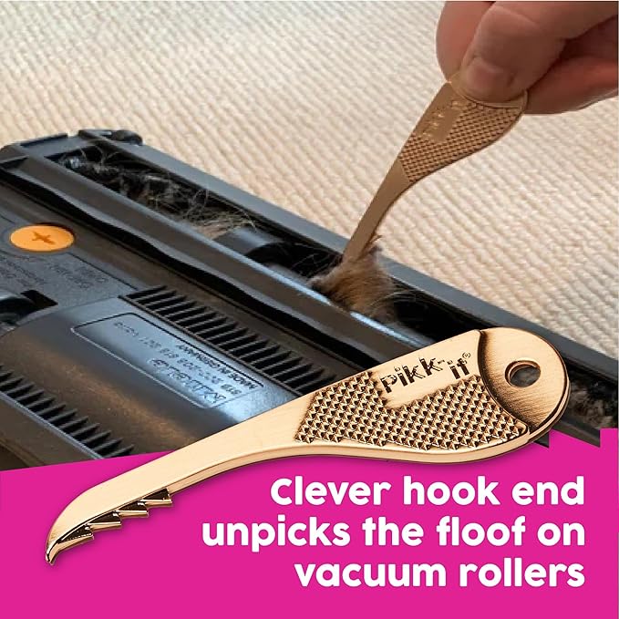 Pikk-it Vacuum Hair Brush Cleaner Tool- As Seen On Tv | Designed for Removing Tangled Hairs and Fibers from Vacuums & Hairbrushes, Super Hair Brush Cleaner Gadget Comb Cleaning Rake (Single Pack)