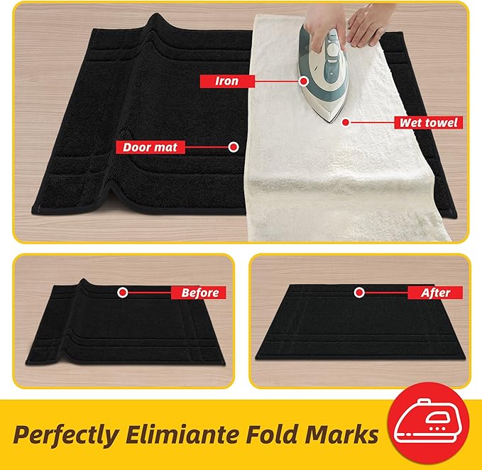 JSEI Entryway Rugs Doormat 36"x60", Non-Slip Dirt Trapper Door Mats Indoor, Washable Absorbent and Stain Resist Welcome Floor Mat for Front Door, Dog Door Mat, Muddy Wet Shoes & Paws, Black