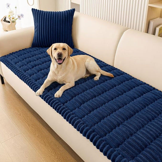 Smiry Couch Cover for Dogs, Non Slip Washable Sofa Protector for Pets, Soft Furniture Cover for Pet, Stylish Sofa Covers, Cozy Protect Against Fur, Dirt & Everyday Messes (Navy, 35.4" x 70.9")