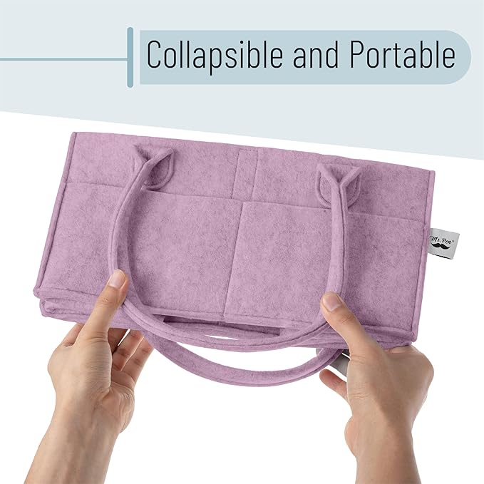 Mr. Pen- Baby Diaper Caddy Organizer, Orchid Mist, Nursery Storage Bin and Car Organizer for Diapers and Baby Wipes