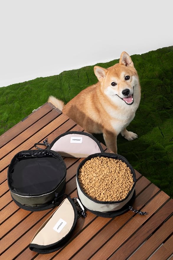 Dog Collapsible Water Bowl Light Pet Food Bowls for Travel Portable Outdoor Dog Dish 1000ml Large Capacity Cat Bowl with Clasp for Camping Walking (Pink)