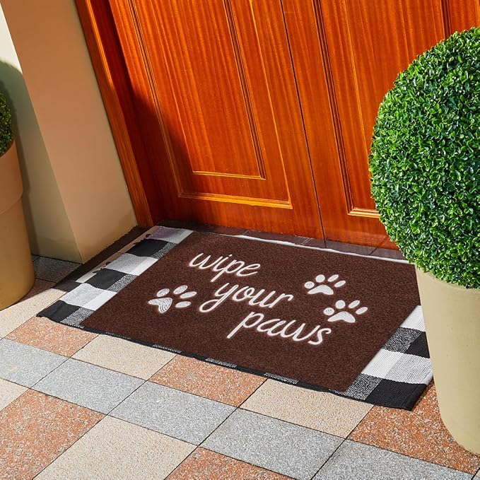 Large Front Door Mat, 24X36 Welcome Door Mats for Entrance Doormat Floor Mat, Durable Non Slip Rubber Entryway Door Mat, Wipe Your Paws Funny Mat for Front Door Doormat