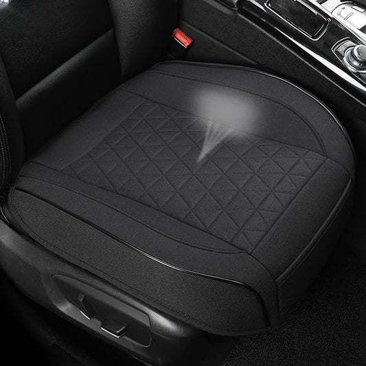 West Llama Linen Front Car Seat Cover Protector Anti-Slip Bottom Seat Cover Fits 95% of Vehicles,Wrapping Around The Bottom,Triangular Pattern(Black-1Pcs)