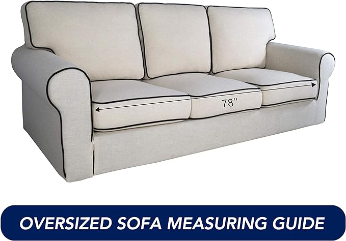 PureFit Reversible Quilted Sofa Cover, Water Resistant Slipcover Furniture Protector, Washable Couch Cover with Non Slip Foam and Elastic Straps for Kids, Pets (X Large, Dark Gray/Beige)